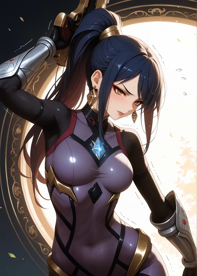 Anime Warrior Girl with Sword