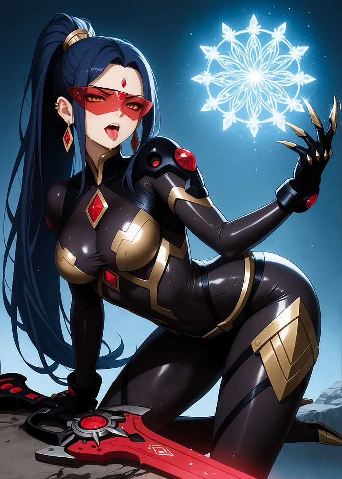 Anime Woman with Glowing Snowflake