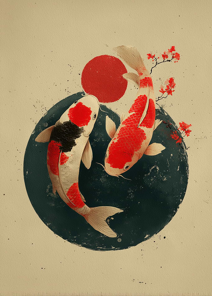 Koi Fish Yin Yang Art