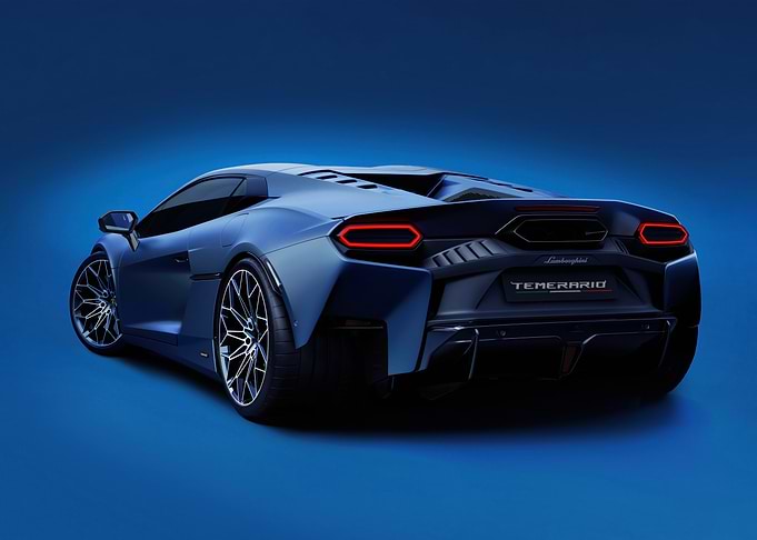 Blue Lamborghini Temerario Rear View