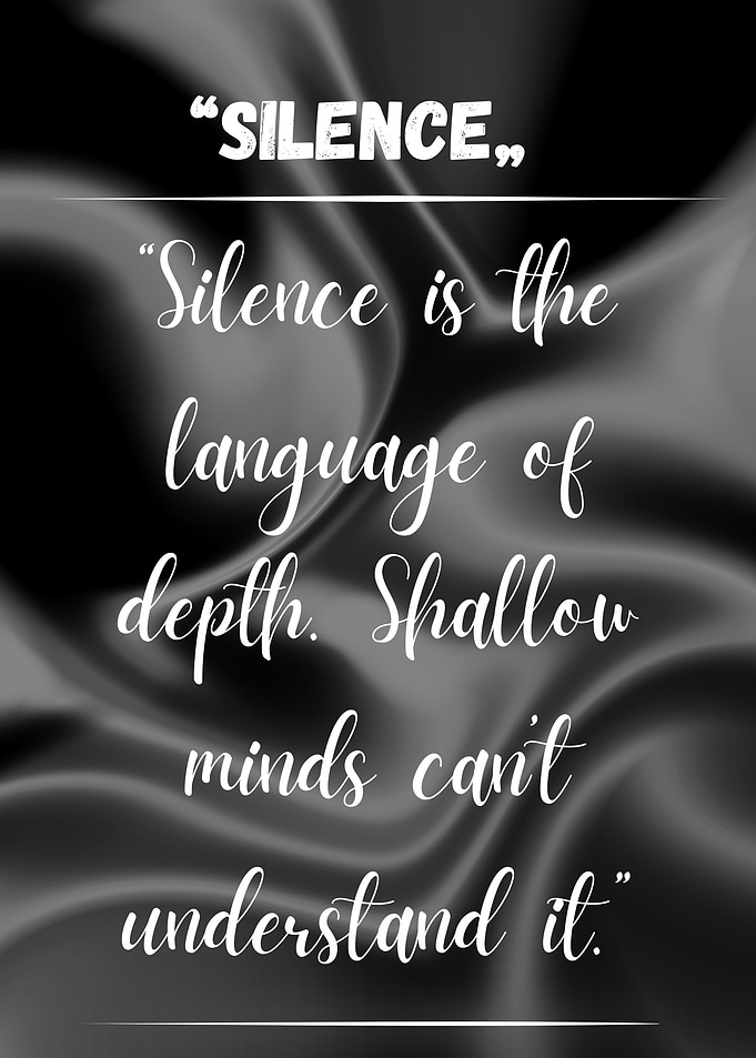 Silence Quote on Abstract Background