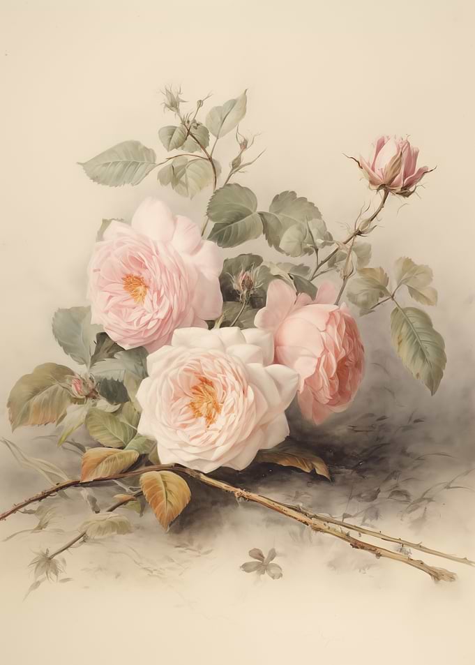 Elegant Pink Roses Floral