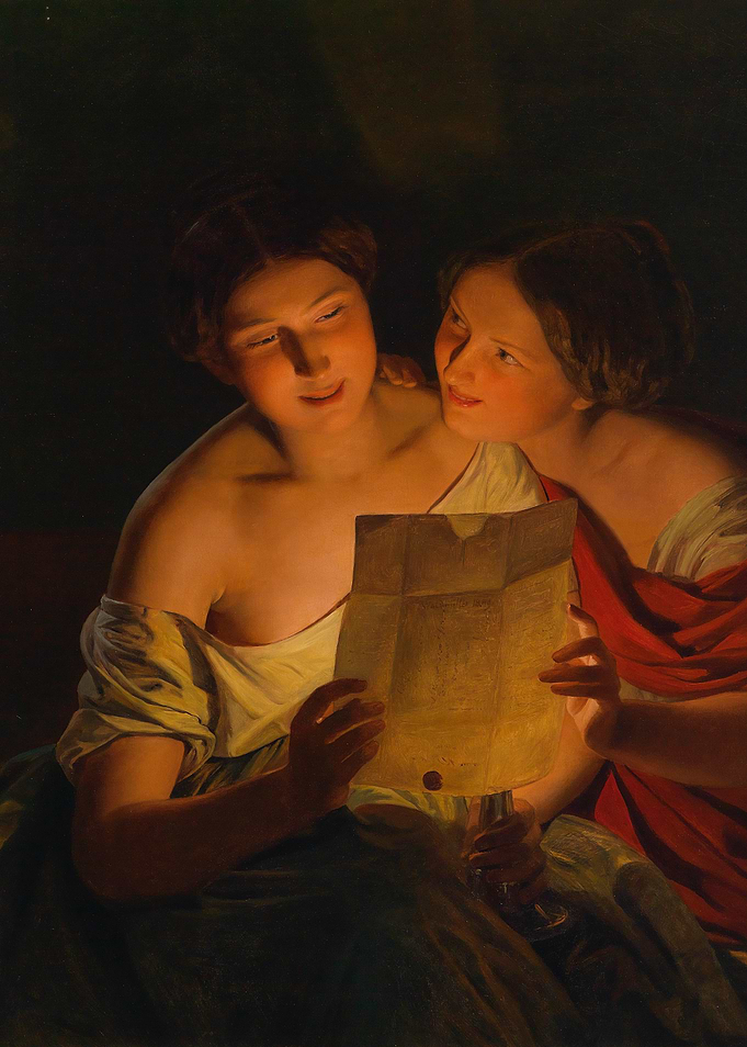 Two Women Reading a Letter