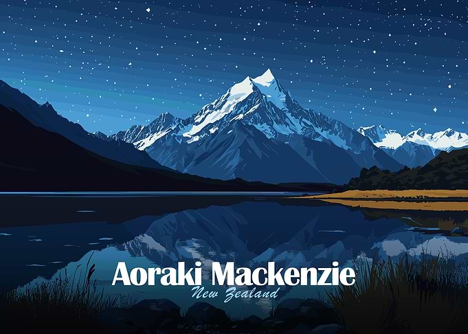 Aoraki Mackenzie New Zealand Night Landscape