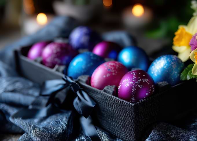 Elegant Easter Eggs in a Box