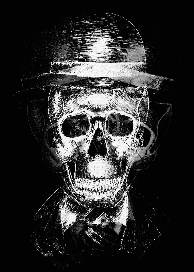 Skull in Suit and Hat