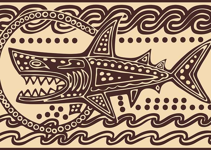 Shark Tribal Pattern Illustration