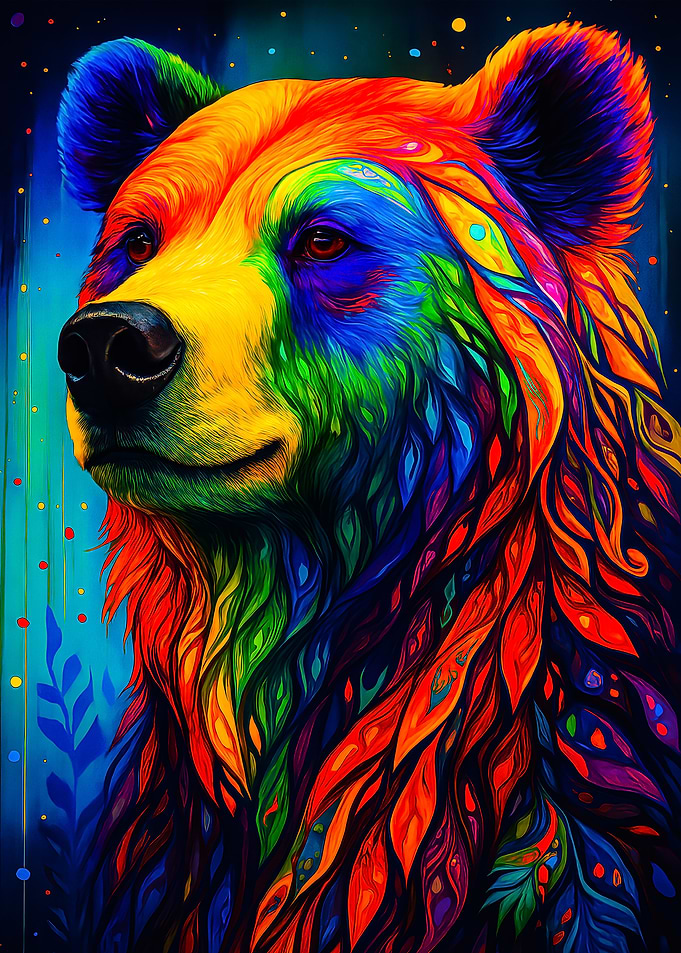Colorful Gay Bear Portrait