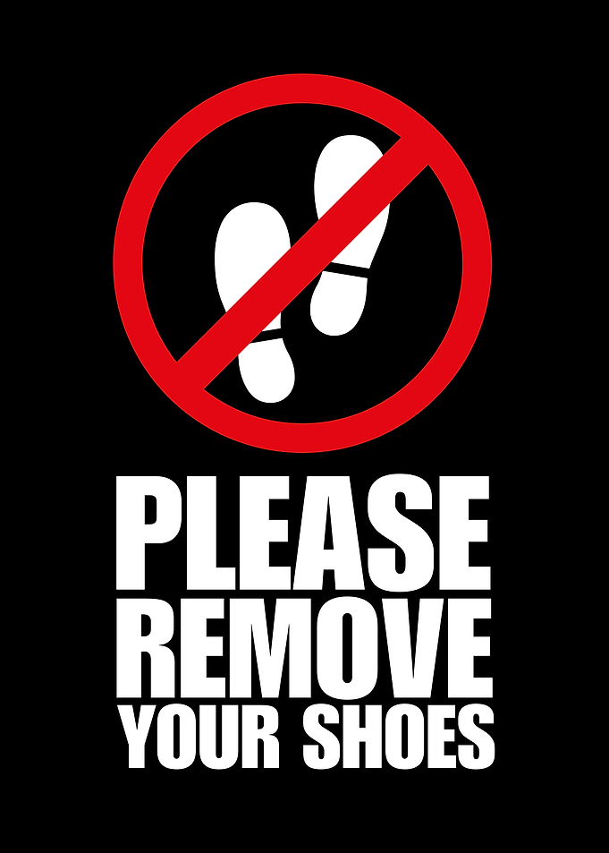 Please Remove Your Shoes Sign