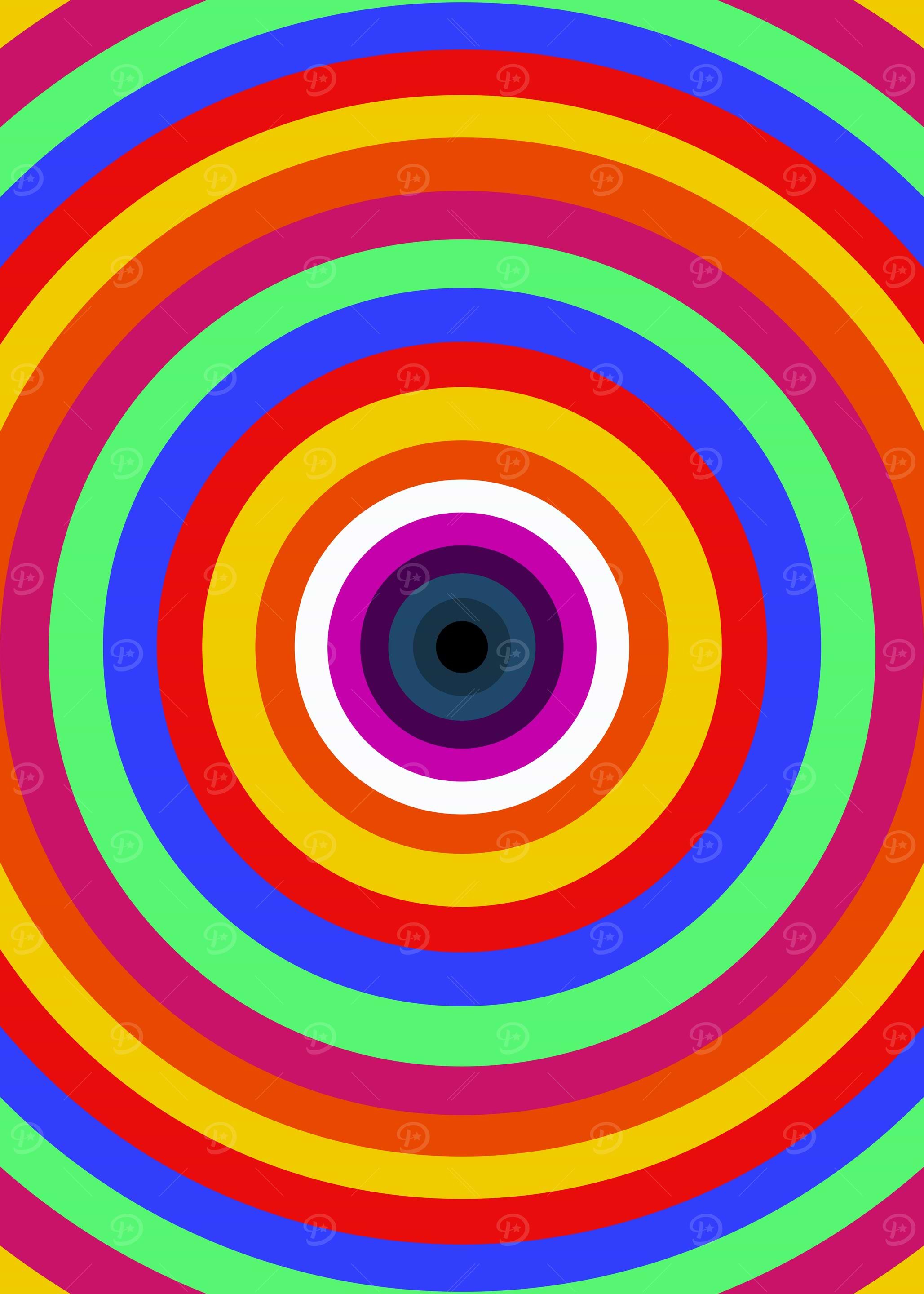 Pop Art Concentric Circles Abstract