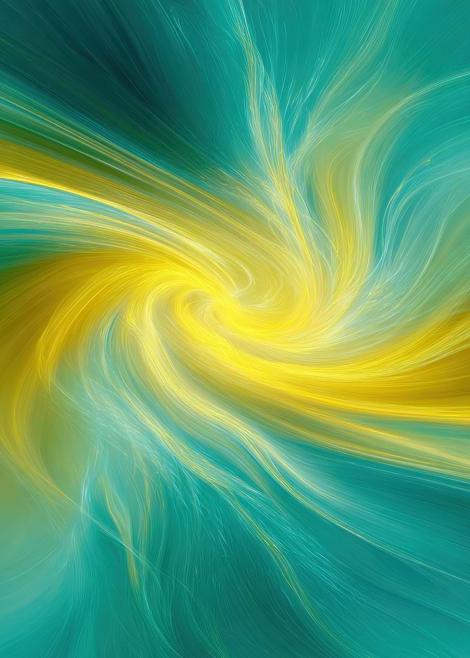 Abstract Swirl of Yellow and Teal