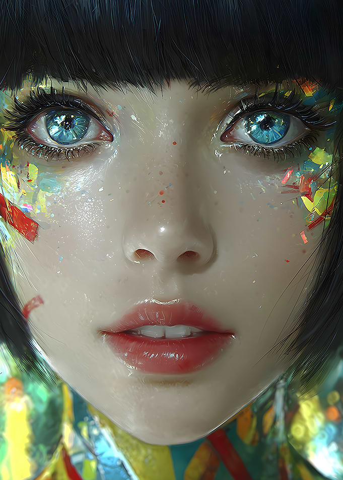 Close-up of a Girl with Glitter