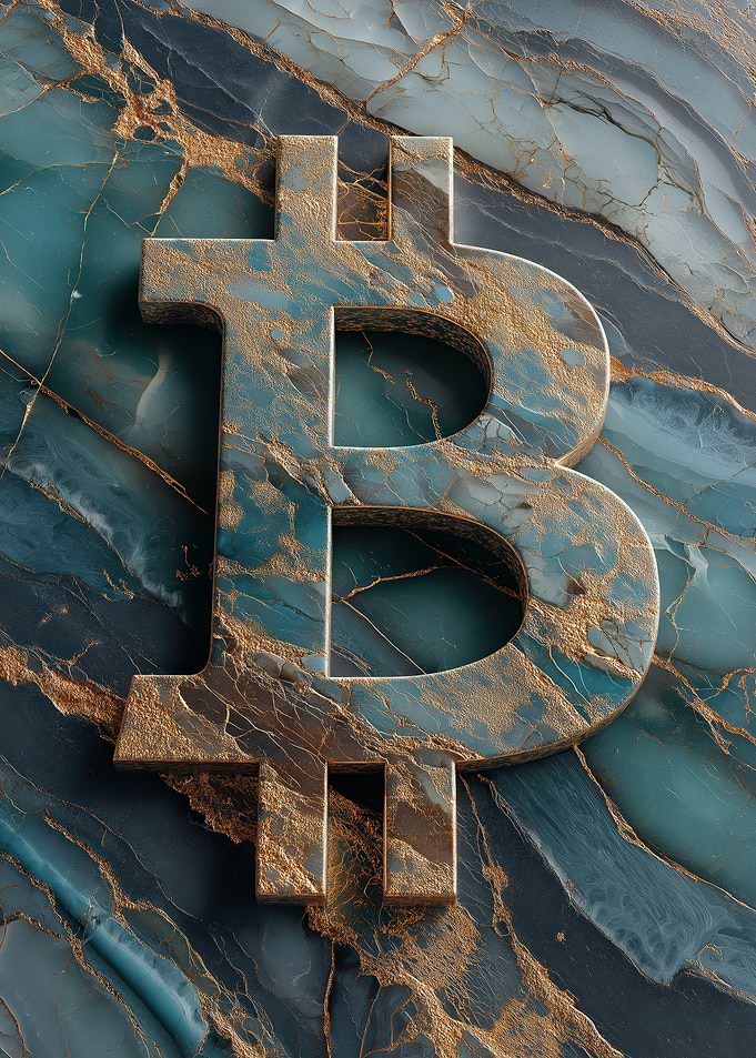 Bitcoin Symbol on Marble
