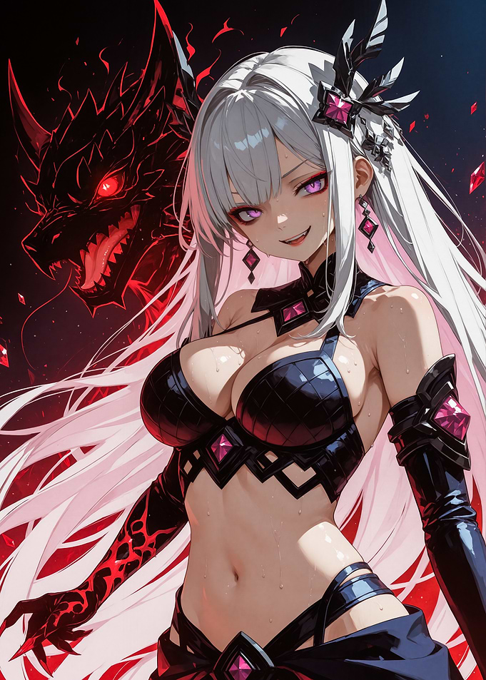 Anime Girl with Dragon