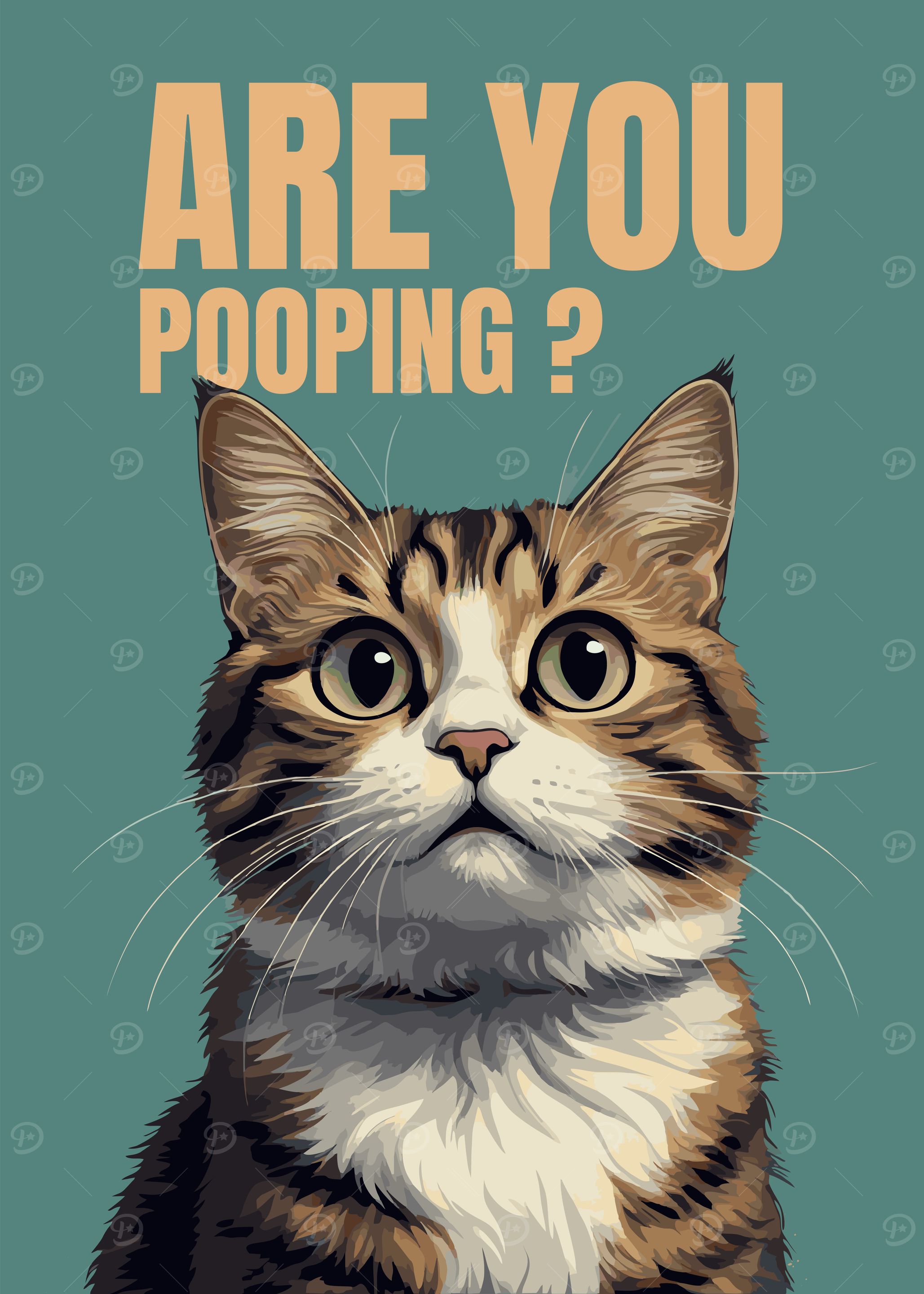 Funny Cat Art: Are You Pooping?