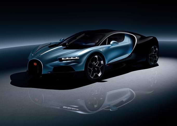 Blue and Black Bugatti Chiron