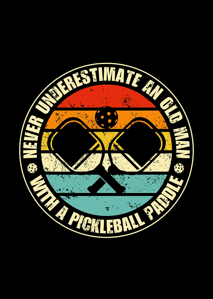Pickleball Old Man Paddle Retro Design
