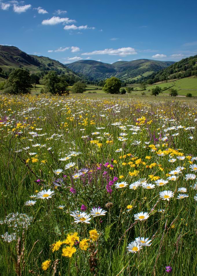 Wildflower Meadow in a Valley