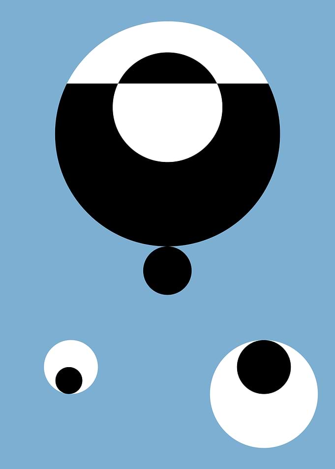 Minimal Bauhaus Style Abstract Circles