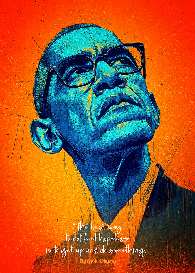 Barack Obama Portrait with Quote