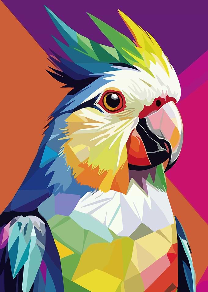 Colorful Parrot Pop Art Portrait
