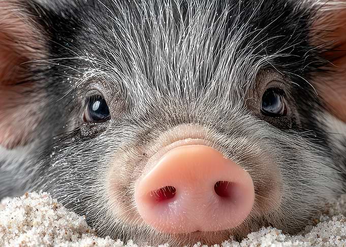 Close-up of a Piglet's Face