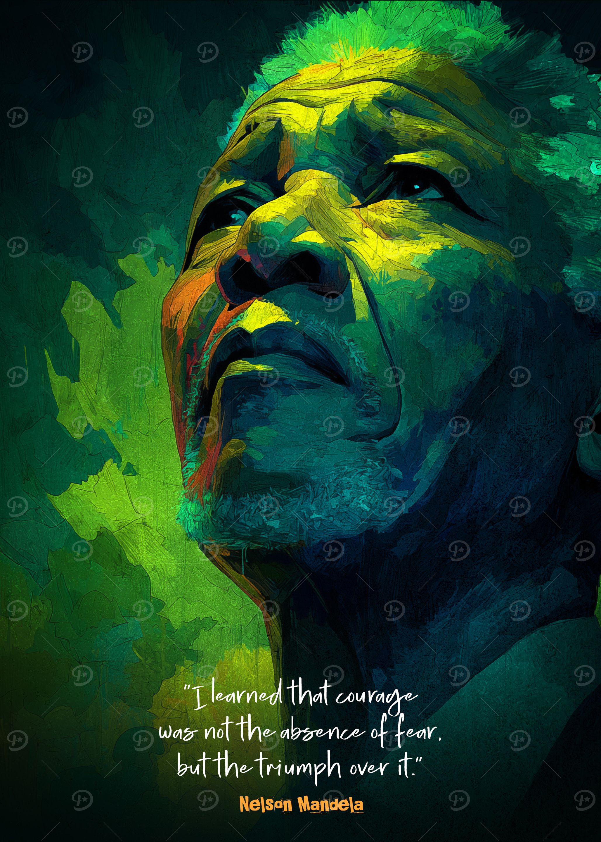 Nelson Mandela Portrait with Quote