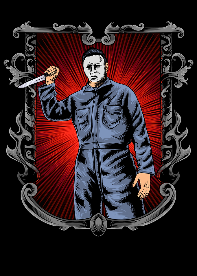 Michael Myers Illustration with Knife