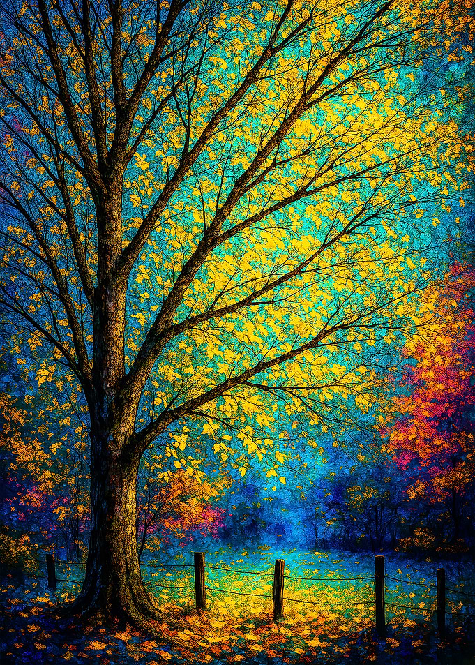 Autumn Tree with Yellow Leaves