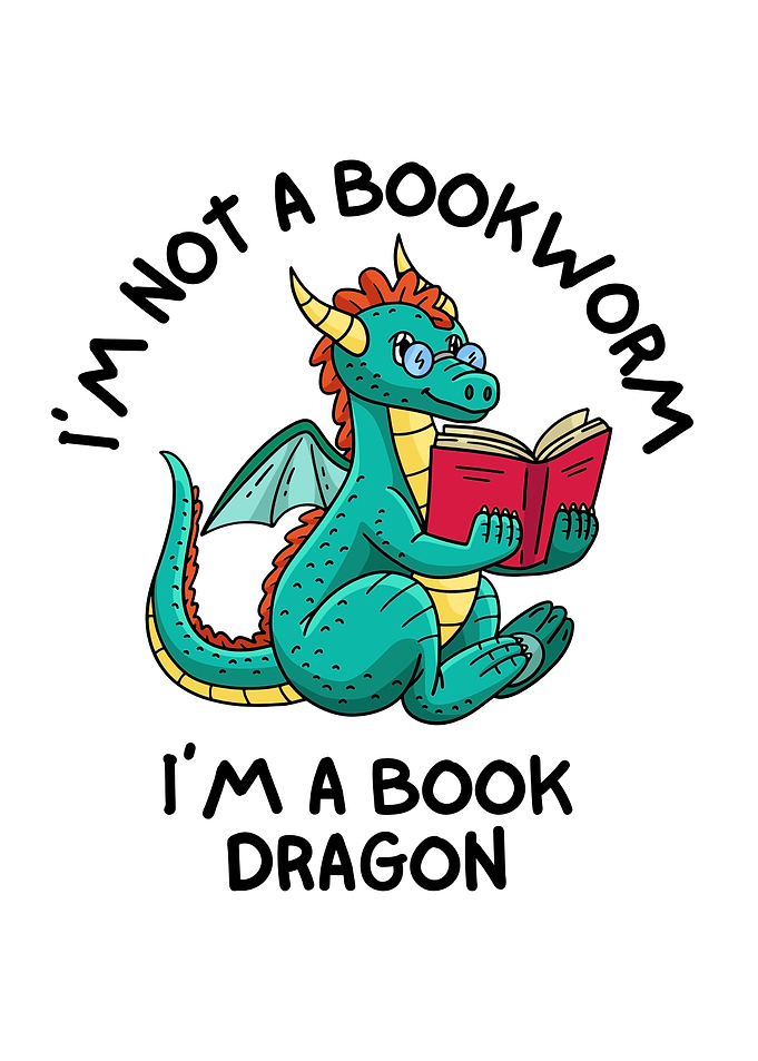 Book Dragon Cartoon Illustration