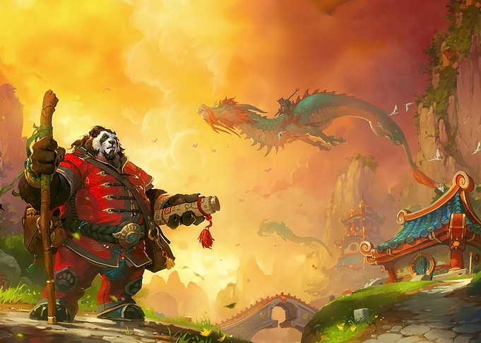 Pandaren Journey Under Golden Skies