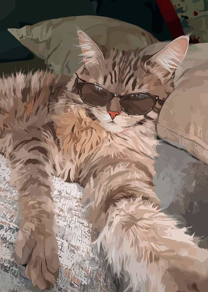 Cool Cat with Sunglasses Illustration
