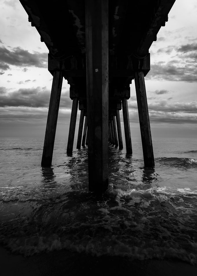 Black and White Pier View