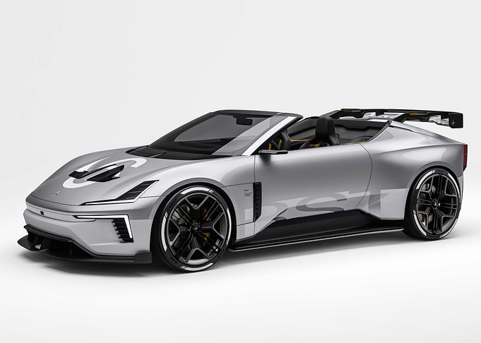 Silver Polestar Roadster Concept Car