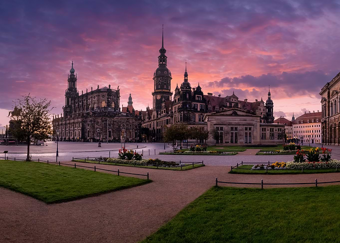 Dresden cityscape at dusk