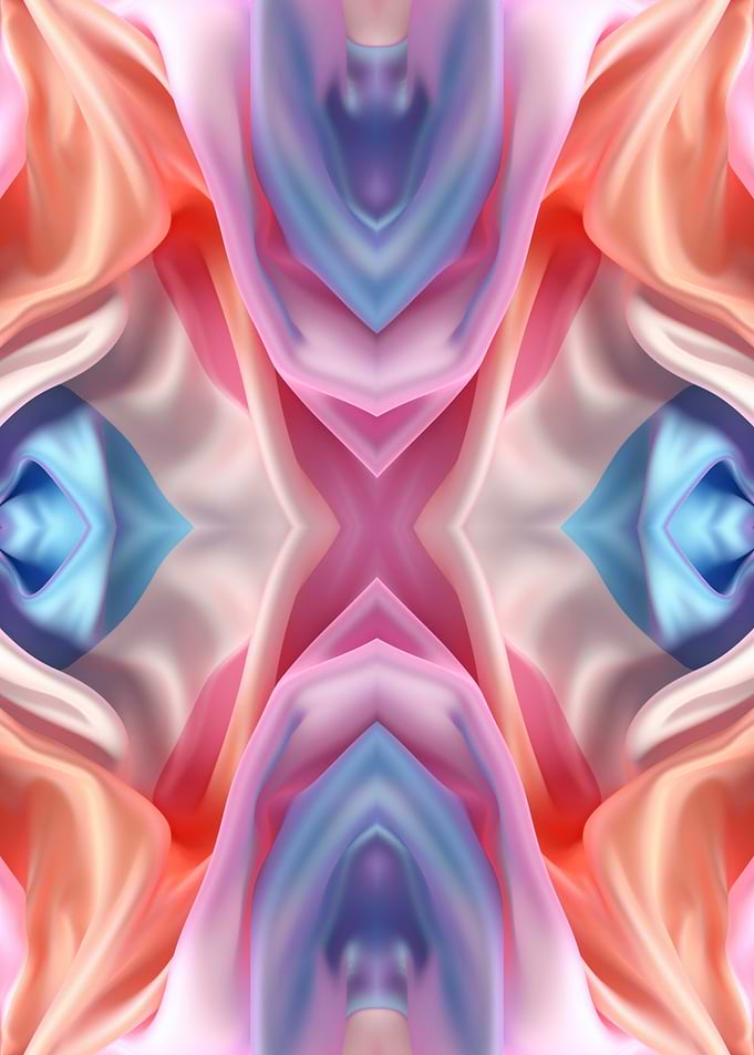 Abstract Silk Fabric Kaleidoscope