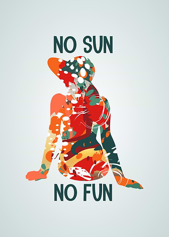 No Sun No Fun Abstract Woman