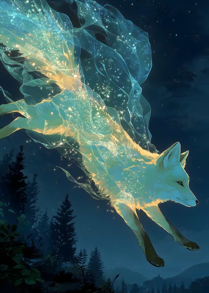 Ethereal Fox in Forest
