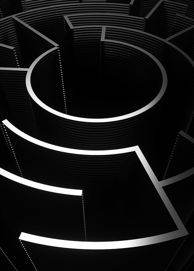 Abstract Maze in Black and White