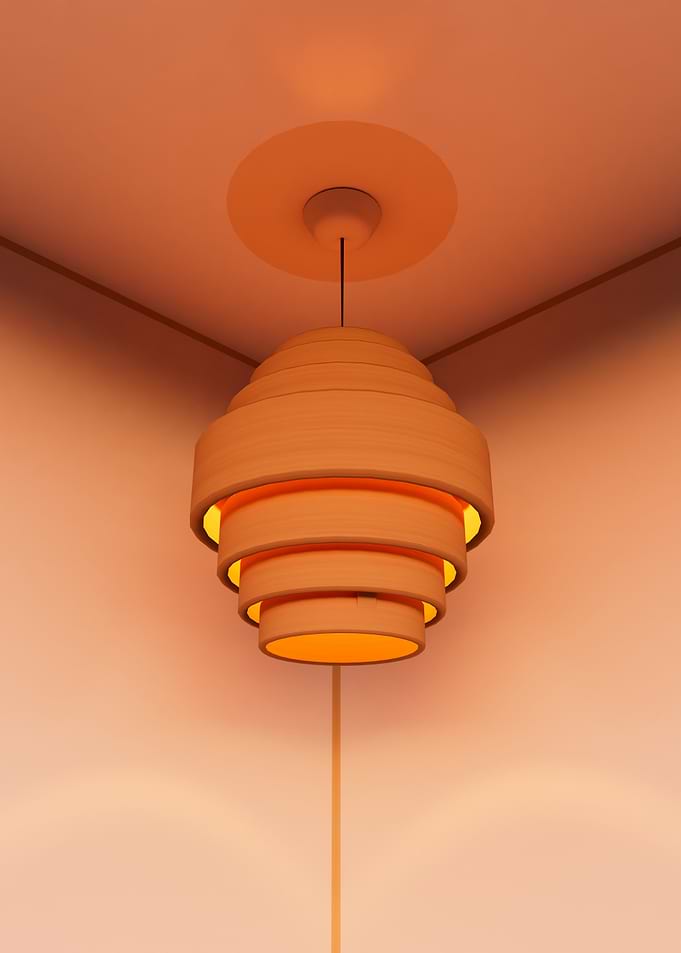 Modern Orange Layered Ceiling Lamp