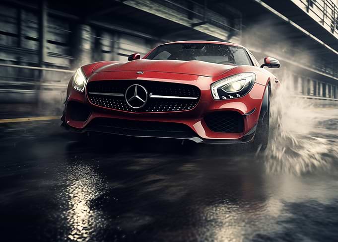 Mercedes AMG GT Wet Track