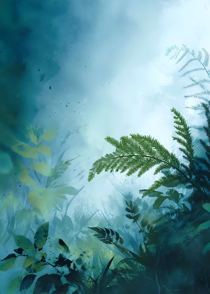 Watercolor Ferns and Foliage
