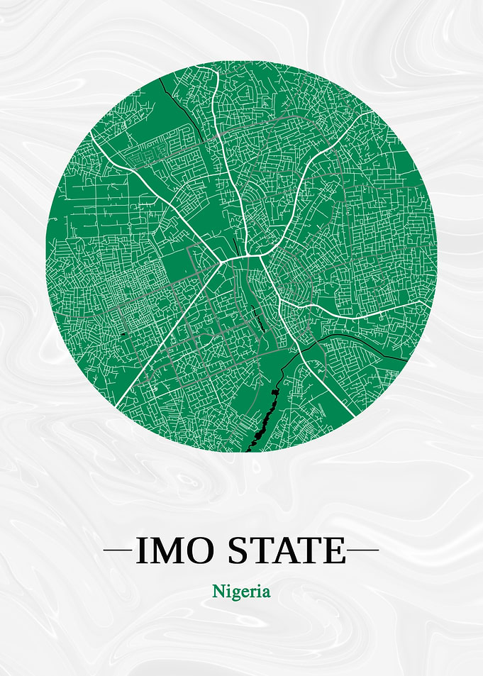 Imo State, Nigeria Map Art