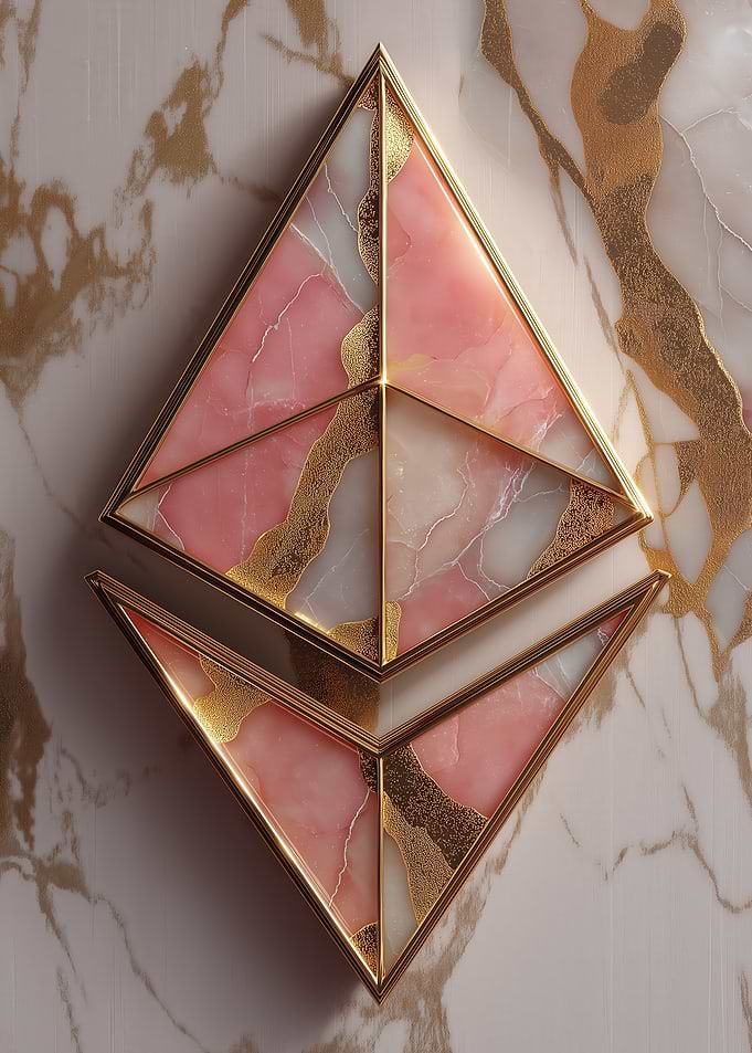 Ethereum Logo Pink Marble