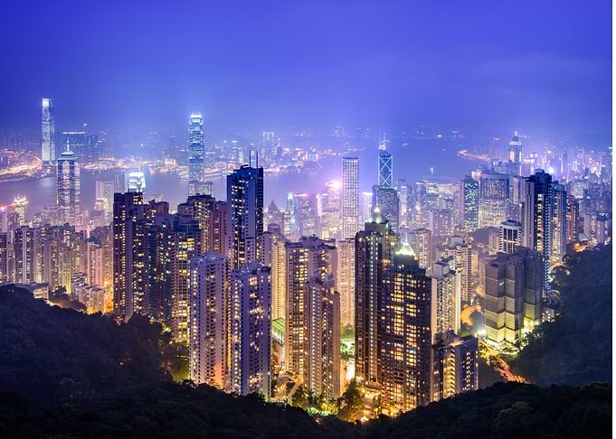 hong kong skyline at night