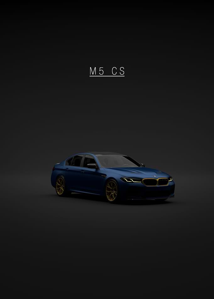 Blue BMW M5 CS on Black