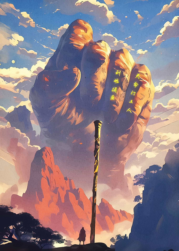 Giant Hand Mountain Landscape
