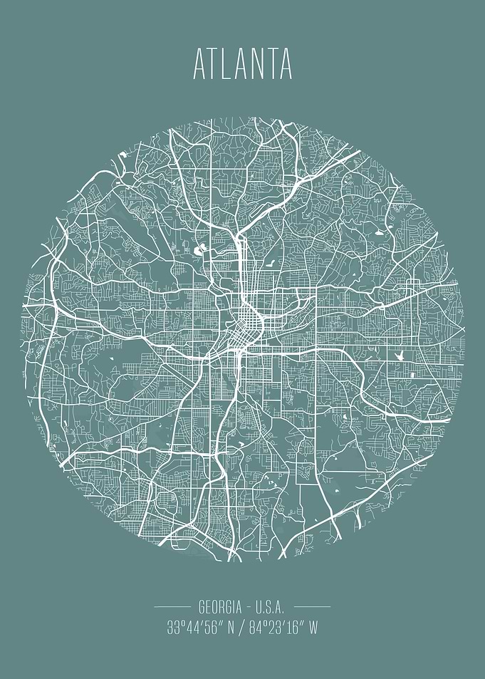 Atlanta Map Art Print