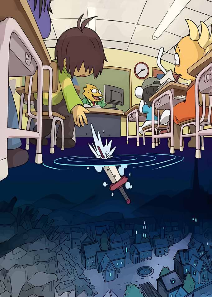 Deltarune: Sword in Classroom Sink