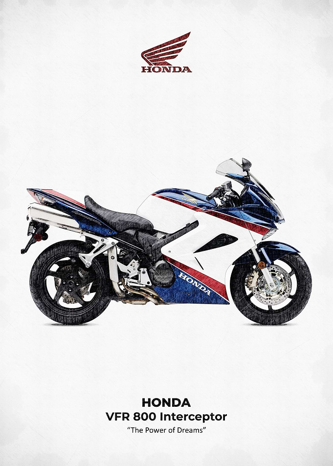 Honda VFR 800 Interceptor Motorcycle Art